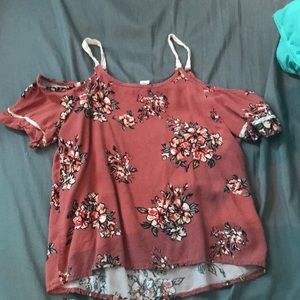 Peach floral top and bottom set